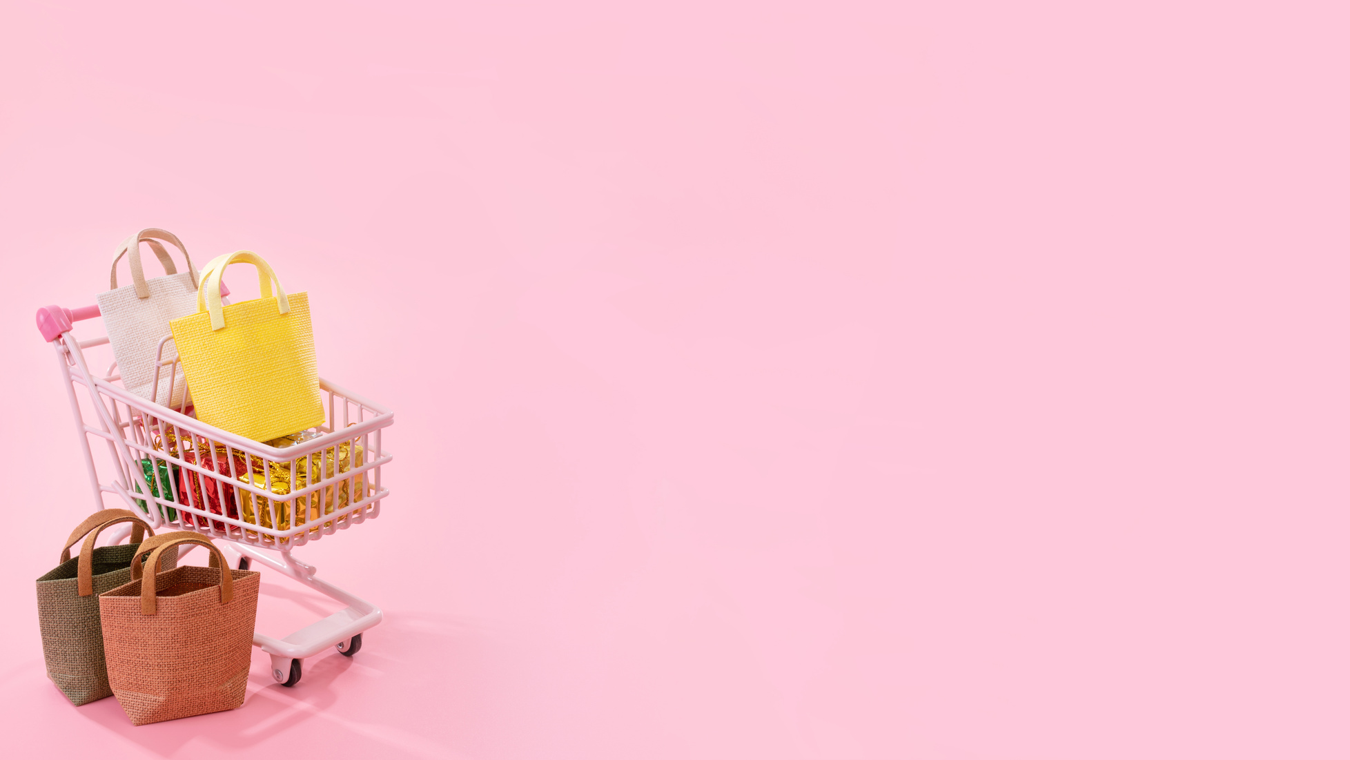 Mini Shopping Cart with Shopping Bag